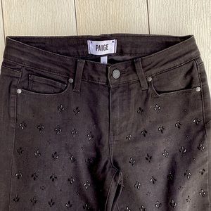 PAIGE Verdugo Ultra Skinny Black Embellished Jeans